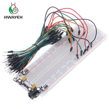 Load image into Gallery viewer, 3.3V/5V MB102 Breadboard power module+MB-102 830 points Solderless Prototype Bread board kit +65 Flexible jumper wires